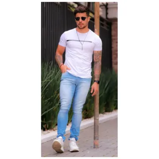 Calça Masculina Jeans Elastano Skinny Clara - 46