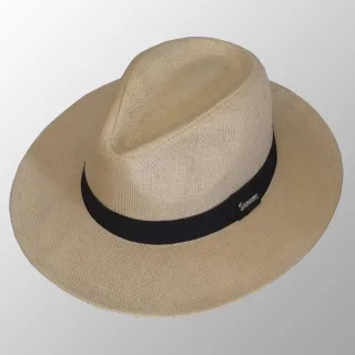 Chapéu Vintage Palha Shantung Faixa Preta - Alta Qualidade