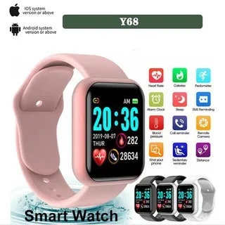 Smartwatch Rastreador de Frequência ASAZQ Y68/D20 para iOS/Android - Dourado Pink