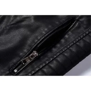 Jaqueta Casual Masculina Slim Fit de Couro - Marrom