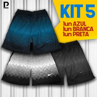Bermuda Dry Fit Futebol Academia Colorido - Kit com 3 Unidades - Kit 7