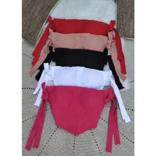 Bojo Cropped Feminino Alça Lacinho Sustentável - Preto