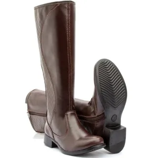 Exclusiva Bota Montaria Feminina Cano Alto Dona Beja! - Capuccino