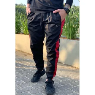 Treino Elastano/Tactel Calça Esportiva Masculina - PRETA COM LISTRA BRANCA