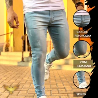 Calça Jeans Masculina Skinny Alta Qualidade Elastano Promoção - 44