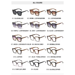 Óculos Femininos Anti-Luz Azul - Moda Quadrado, Molduras Coloridas - C13.Flor roxa