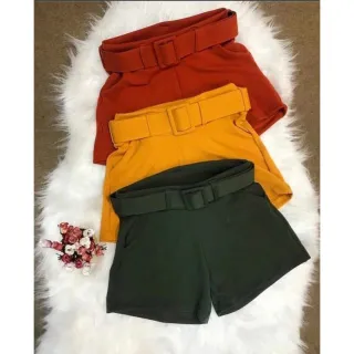 Fivela e Cinto: Shorts Feminino Crepe em Promoção - G