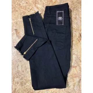 Promoção Calça Jeans Masculina Slim Rasgada Preta e Azul - Envio Imediato - JEANS ZIPER BARRA AZUL MÉDIO