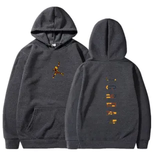 Jaqueta de Inverno Unisex Camisola Carta Canguru - Azul