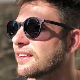 Óculos de Sol Redondo Masculino Espanha em Acetato - Proteção UV/400 - Marrom