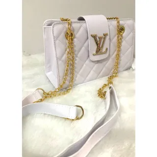 Bolsa Transversal Feminina LV Preto/Branco - Branca