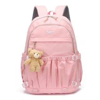 Grande Mochila Passeio Faculdade + Pingente Ursinho (3137) - Azul ❄️