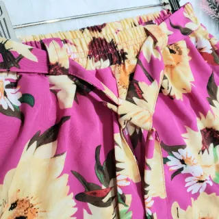 Shorts Feminino Estampado e Liso - Cintura Elástica e Bolsos - Laranja 🧡