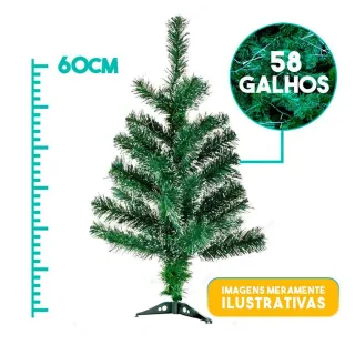 Promoção Natalina: Árvore de Natal Verde ou Nevada 0,60cm - Novo - Nevada
