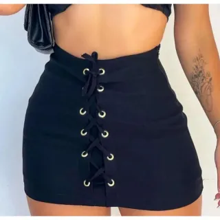 Short Trançado Frontal Cintura Alta - Verde Bandeira