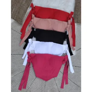 Bojo Cropped Feminino Alça Lacinho Sustentável - Preto