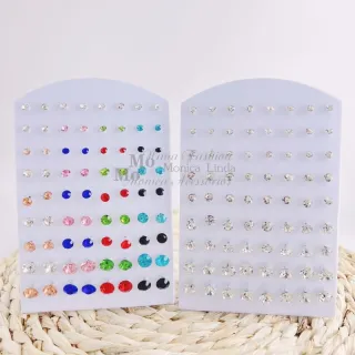 Atacado kit Ponto de Luz Brincos Revenda - 36 Pares em ordem Crescente - 36 pares prata