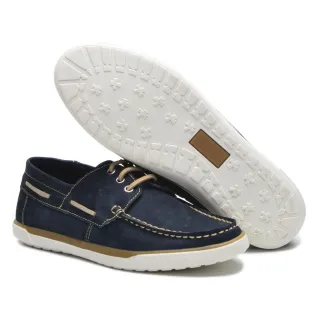 Promoção de Lançamento: Dockside Mocassim Masculino em Couro Legítimo - Azul