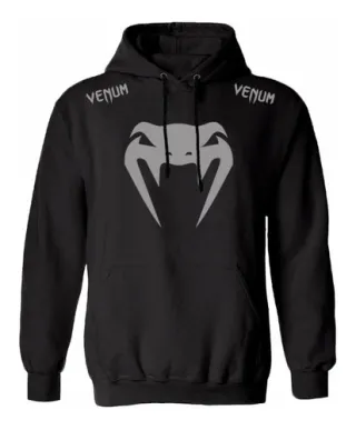 Incrível Blusão de Moletom Venum MMA para Academia na Raryel - Qualidade e estilo em uma peça única! - Cinza-Preto