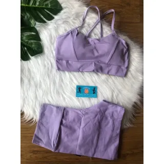 Conjunto para academia em poliamida com top bojo e short - variados