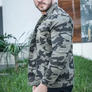 Patches Destroyed Slim Fit Jaqueta Jeans Masculina - Caqui