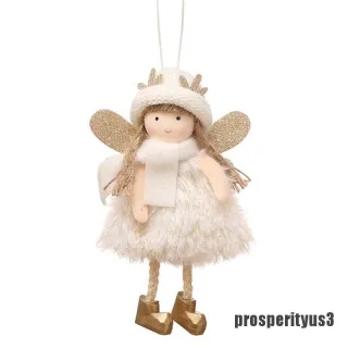 Decoração de Natal: Enfeite de Pelúcia Anjo/Rena/Boneco para Árvore - Cinza