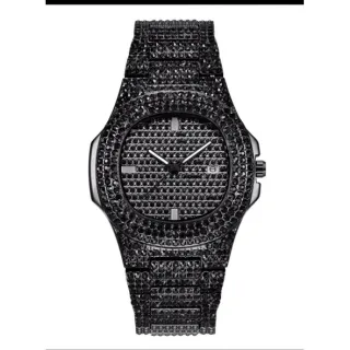 Exclusivo Relógio ICE Preto ou Prata Cravejado Zircônio - Preto