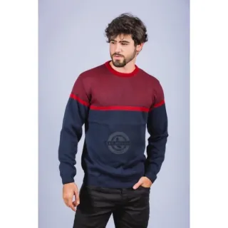 Suéter masculino bordado SEM - Preto com cinza inglês