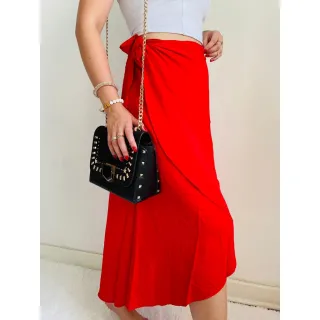 Amarração Estampa Floral Saia Longa Envelope Feminina Fenda - estampa 16