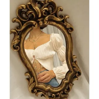 Decoração Vintage Provençal: Espelho Retrô para Quarto - Ouro Velho