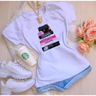 Moda feminina atacado: blusinha t-shirt básica com personagem - P ao GG - STIBRILHO