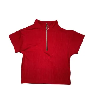 Moda Blogueira Verão: Cropped Feminino Manga Curta com Zíper Canelado - Off White