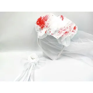 Saia feminina de noiva infantil com tiara e véu para o Halloween - Único