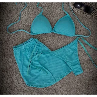 Shortinho Canelado com Biquíni - Rose