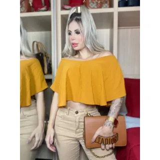 Blusa Elegante Gaivota Cropped Verão 2023 - Lilás