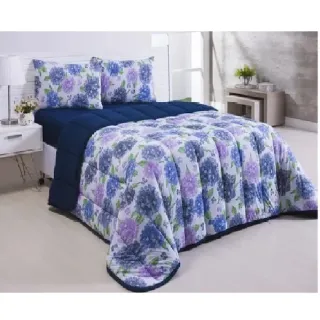 5 Peças Kit Dupla Face Edredom Casal - Promoção Raryel - Dupla Face Estampado Floral