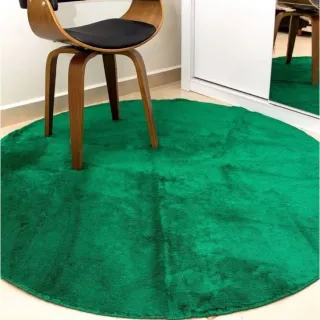 Grande Tapete Redondo Felpudo Peludo de 1,3 M - Azul