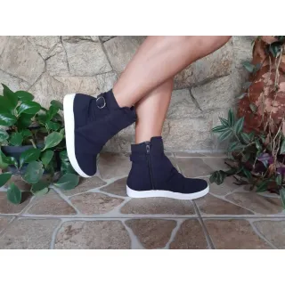 Botinha feminina casual em moletom - Ref 348 - MESCLA