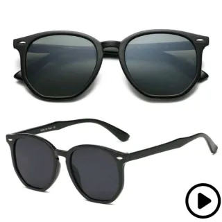 517 Óculos de Sol Masculino Quadrado com Proteção UV400 em Acetato - Polarizado e madeira d7