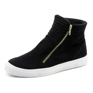 Bota Cano Alto Feminina Dourada com Zíper - Tênis 103 - 33