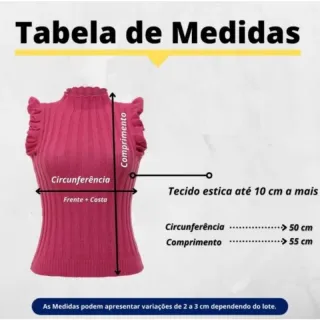 Blusinha Feminina Tricot Modal Canelado com Babado - Gola Alta - Azul Claro Com Babado