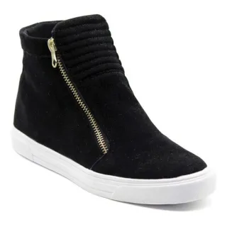 Bota Cano Alto Feminina Dourada com Zíper - Tênis 103 - 33