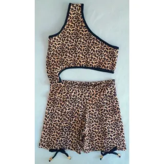 Cordinhas Frontais Macaquinho Suplex Feminino Fitness Academia - Preto