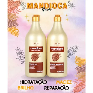Naxos Kit Capilar Mandioca Shampoo e Condicionador 1 Litro - Tratamento Completo - Único