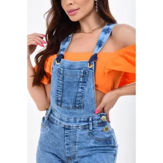 Lycra Jeans Macaquinho com estilo e conforto - Azul Escuro