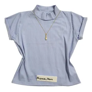 Cores Cropped Manga Curta Feminina - Top Gola Alta Canelada - Pink