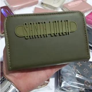 Carteira Feminina em couro com zíper, porta cartões e documentos - cores variadas - KIT SL VERD TIFFANY