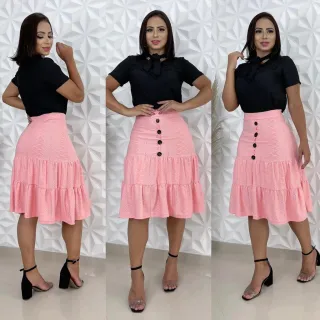 Confortável Saia Midi Moda Evangélica Lese Maria 2