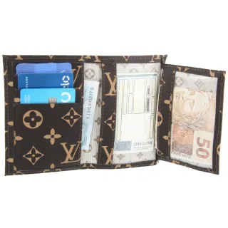 Porta cartões masculino LV, carteira para CNH e documentos em geral - Rosa