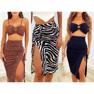 Ajustável Saia com Fenda - Compre Online na Raryel